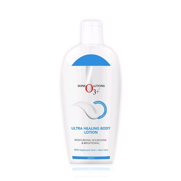 Skins Olutions 3 + O3+ Ultra Healing Body Lotion Moisturizing , Nourishing & Brightening With Hyaluronic Acid + Aloe Vera  - 400 ML