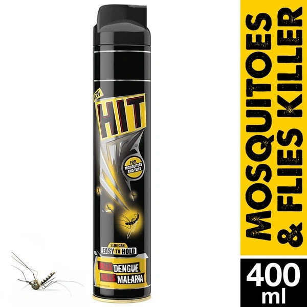 Hit For Mosquitoes And Flies Slim Easy To Hold Kills Dengue Kills Malaria - 400 Ml