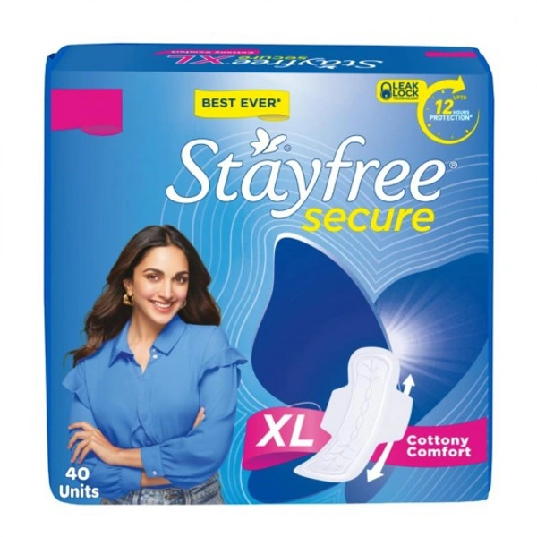Stayfree Secure XL Cottony Comfort Sanitary Pads 18 Units - 40 Units