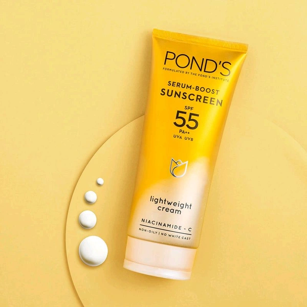 Pond's Ponds Serum-boost Sunscreen SPF 55 Pa++ Lightweight Cream Niacinamide - C - 50 GM