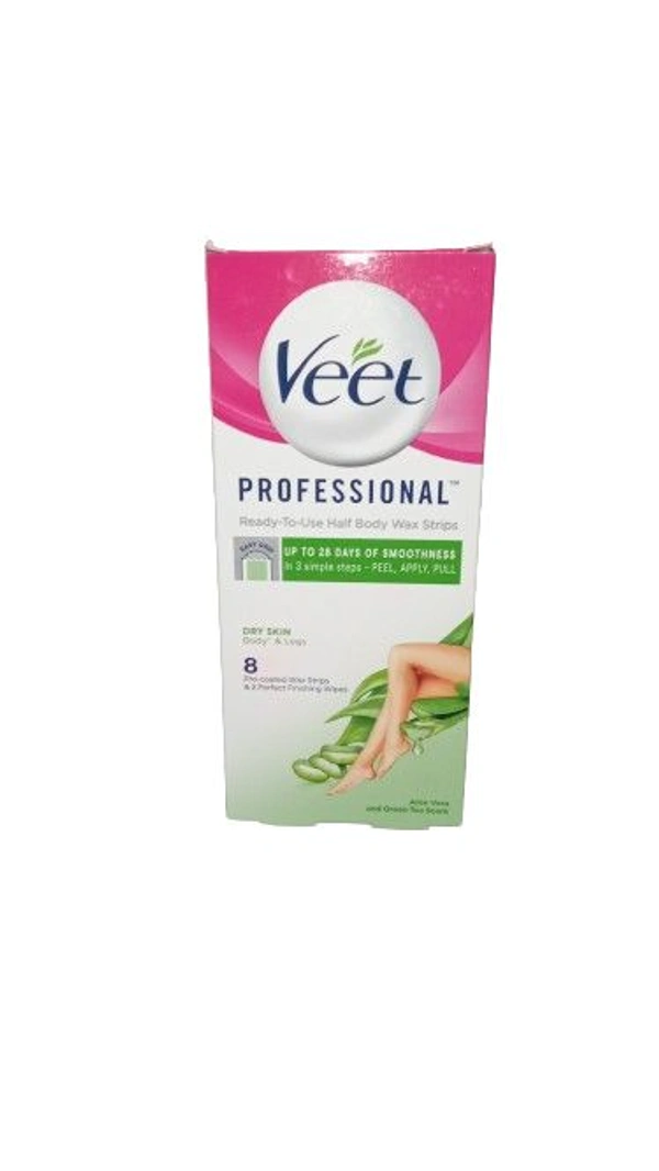 Veet Full Body Waxing Kit Easy-Gelwax Technology Dry Skin - 20 Strips - 8 Pes
