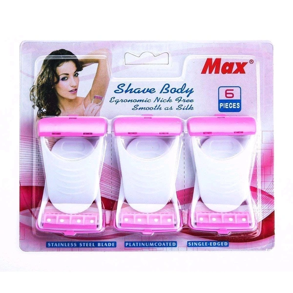 Max Shave Body Ergonomic Nick Free Smooth As Silk 6 Pieces  - 6 Pes