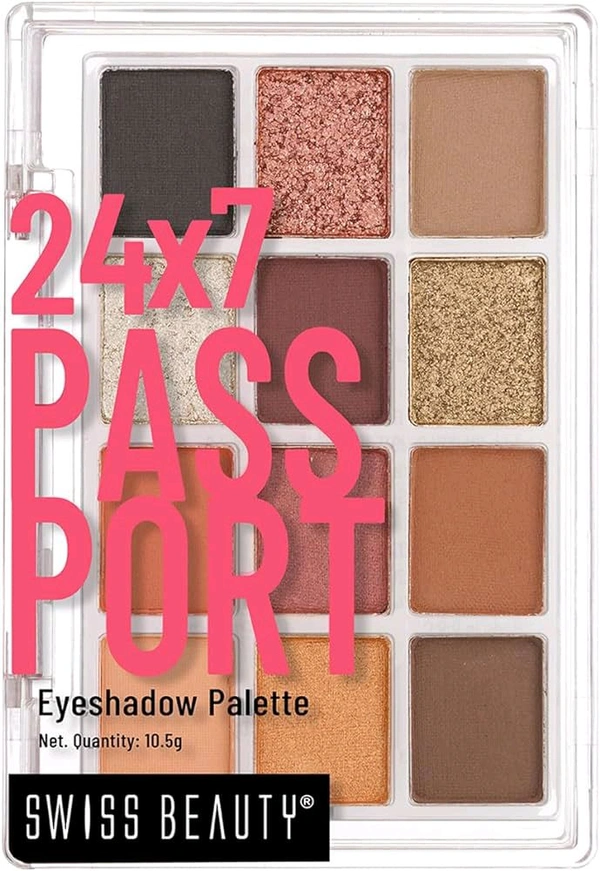 Swiss Beauty 4x7 Passport Eyeshadow Palette - 10.5 GM, 02