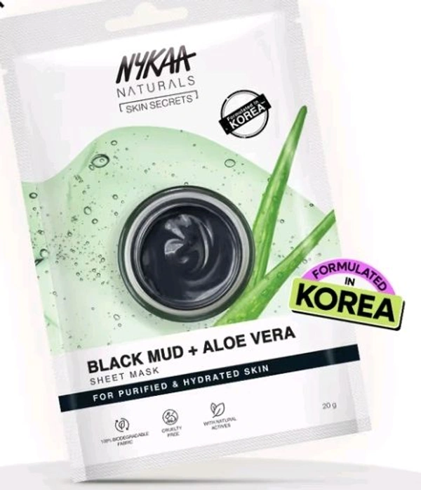 Nykaa Black Mud Aloe Vera Sheet Mask