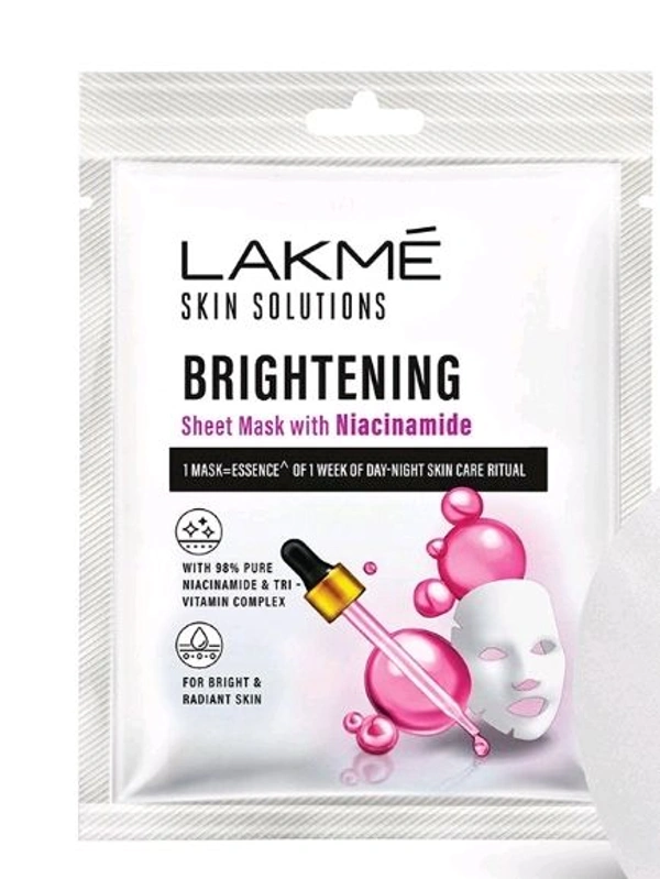 Lakmi Skin Solution Brightening Sheet Mask With Niacinamide 
