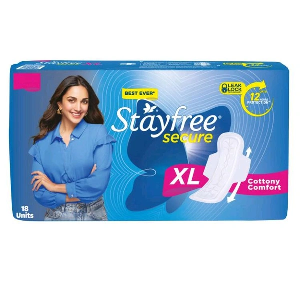 Stayfree Secure XL Cottony Comfort Sanitary Pads 18 Units - 18 Units