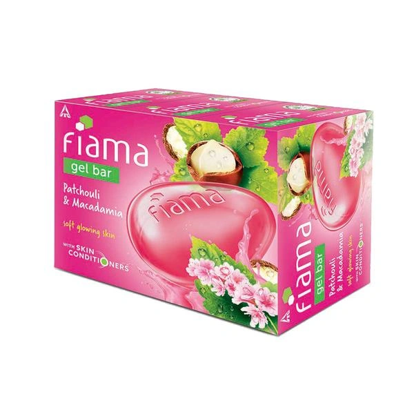 Fiama Gel Bar Patchouli & Macadamia Soft Glowing Skin With Skin Conditi Ners - 3x125 GM