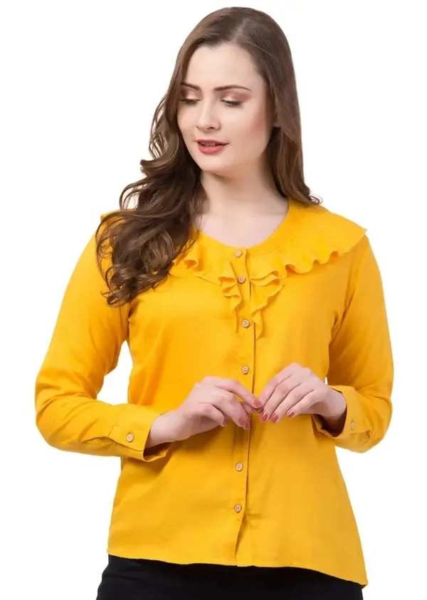 Women's  Yellow Rayon Top