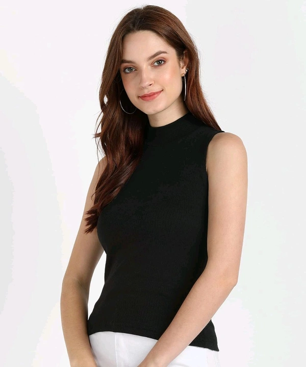 Womens Tank Top High Neck Cotton Top Stylish Women Top