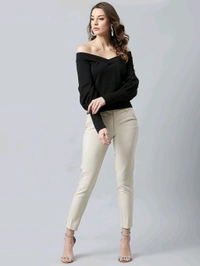 Casual Regular Sleeves SolidWomen Multicolor Top - Black, M