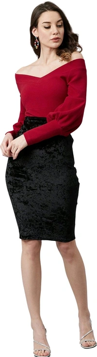 Casual Regular Sleeves SolidWomen Multicolor Top - Maroon, S