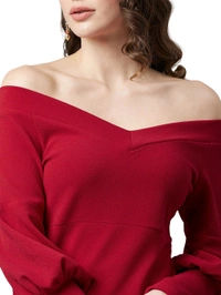 Casual Regular Sleeves SolidWomen Multicolor Top - Maroon, XS