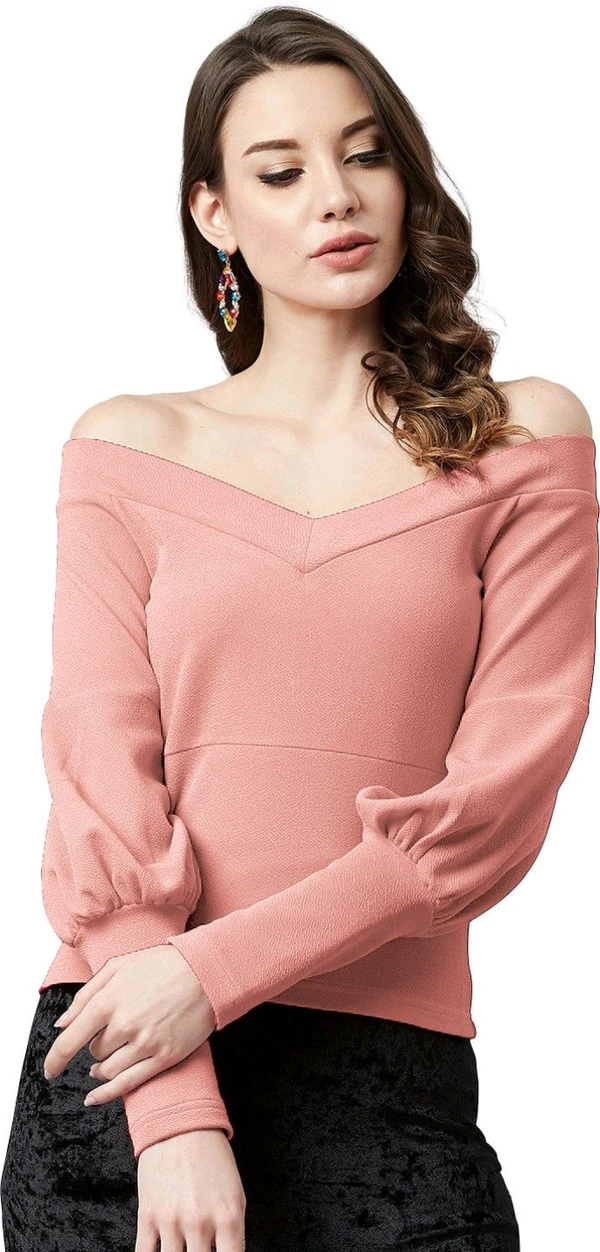 Casual Regular Sleeves SolidWomen Multicolor Top - Mandy's Pink, XXL