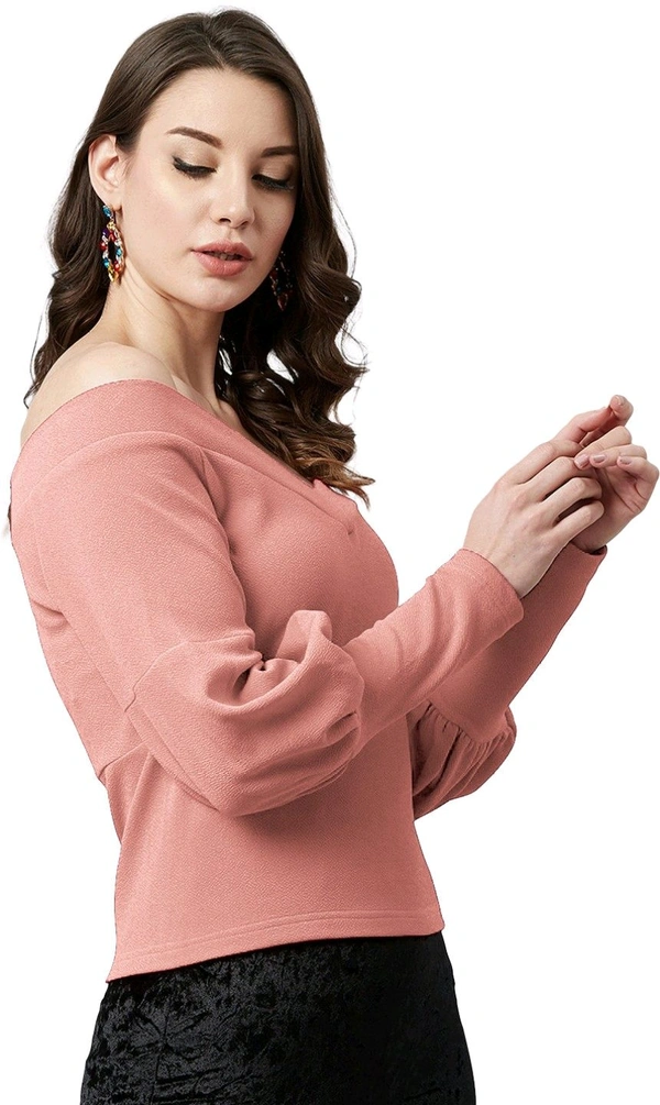 Casual Regular Sleeves SolidWomen Multicolor Top - Mandy's Pink, XXL