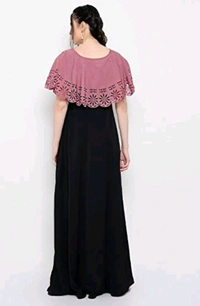 Women's Crepe Solid Sleeveless Full Length Gown - Puce, L