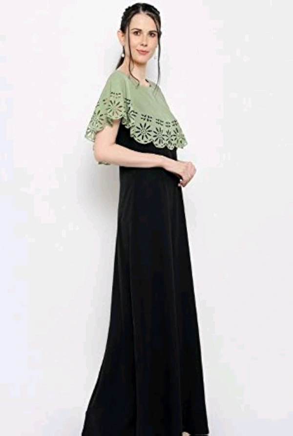 Women's Crepe Solid Sleeveless Full Length Gown - Schist, XL