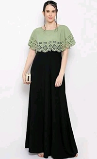 Women's Crepe Solid Sleeveless Full Length Gown - Schist, XL