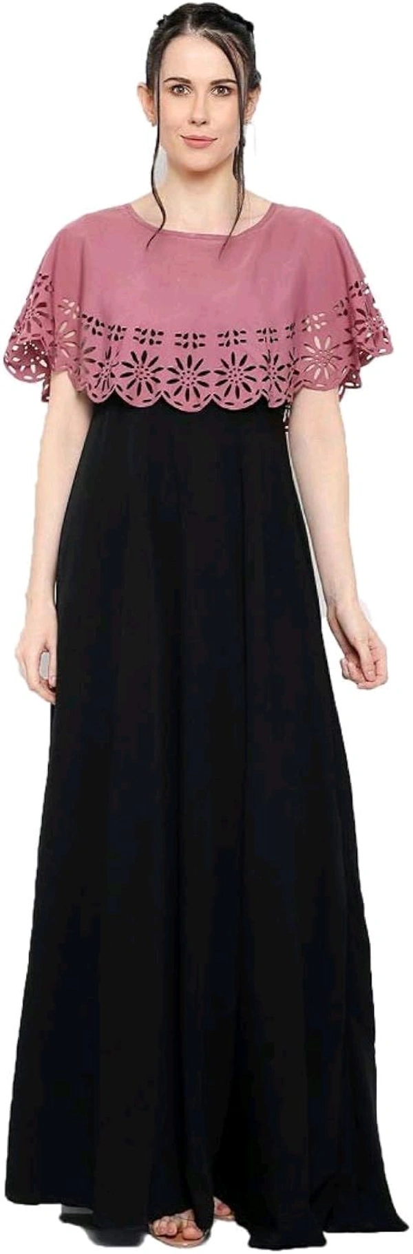 Women's Crepe Solid Sleeveless Full Length Gown - Puce, XL