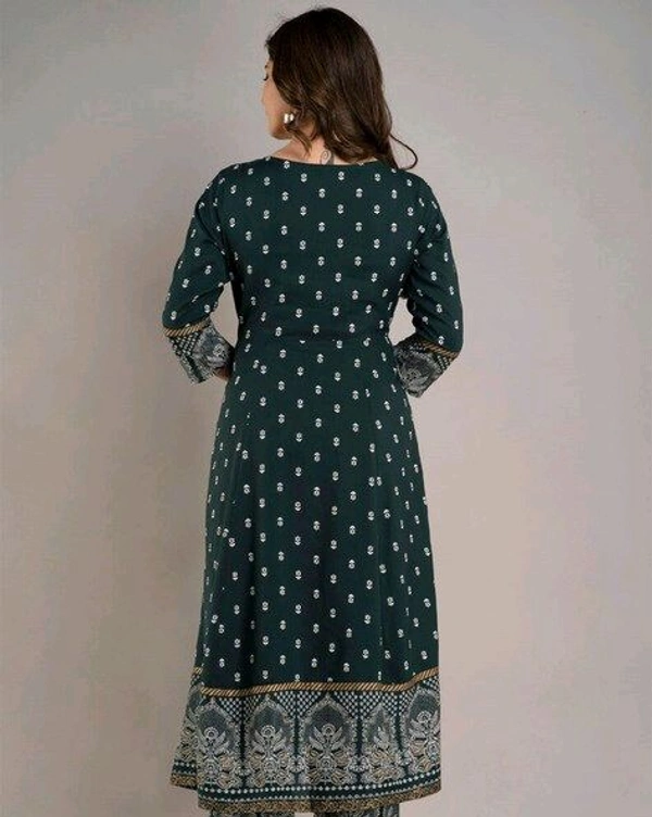 Women Viscose Rayon Kurta. Pant Dupatta Set - Timber Green, M