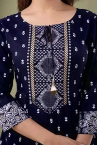 Women Viscose Rayon Kurta. Pant Dupatta Set - Black Rock, 2XL