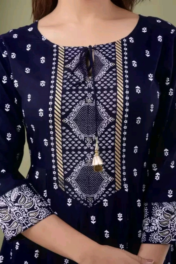 Women Viscose Rayon Kurta. Pant Dupatta Set - Black Rock, 2XL