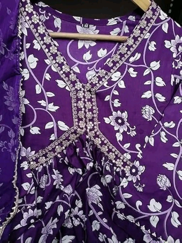 Women's Rayon Alia Cut Kurta Pant Dupatta Set - Eminence, L