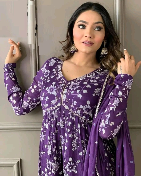 Women's Rayon Alia Cut Kurta Pant Dupatta Set - Eminence, M