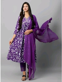 Women's Rayon Alia Cut Kurta Pant Dupatta Set - Eminence, 2XL