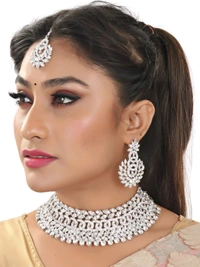 Alloy Gold-plated White Jewel Set (Pack of 1) - White