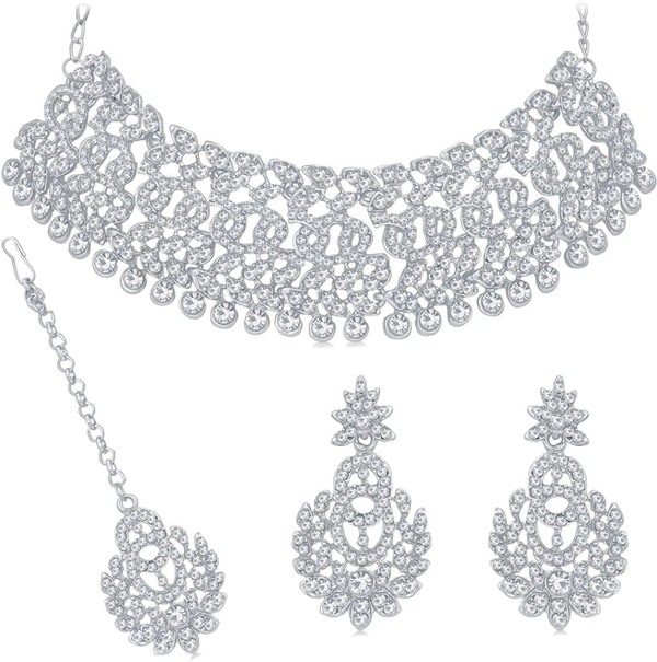 Alloy Gold-plated White Jewel Set (Pack of 1) - White