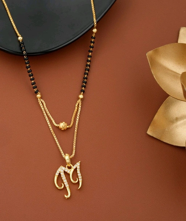 NAME LETTER 18 Inch gold plated short mangalsutra with SURPRISE GIFT for women Alloy Mangalsutra
