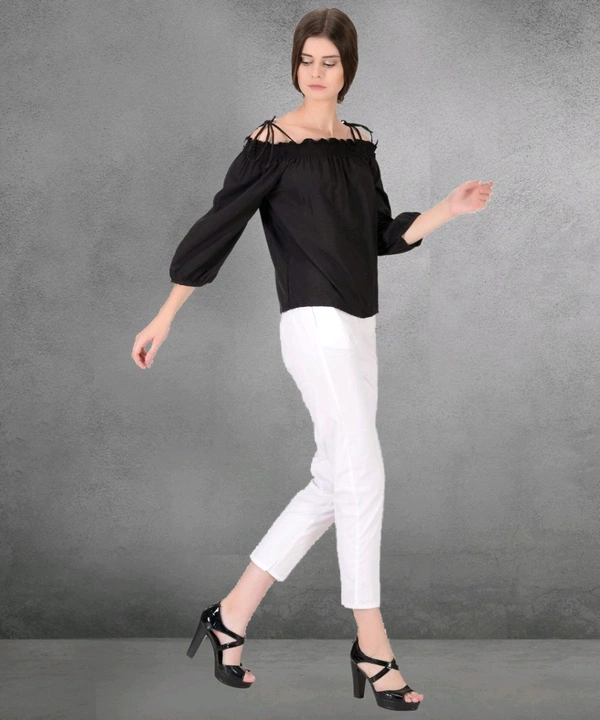 Casual Noodle Straps Printed Women Black Top - Black, XXl