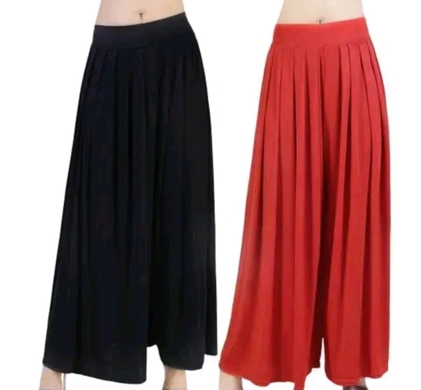 Women's Regular Fit Palazzos |Jambo Plazo | Elephant Plazo - Pack of 2 - 36, Thunderbird