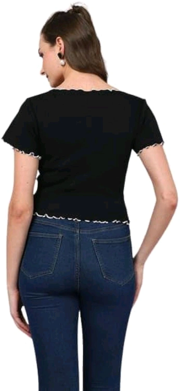 Casual Regular Sleeves Self Design Women Pink Top - Black, M