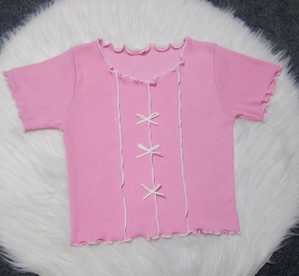 Casual Regular Sleeves Self Design Women Pink Top - Viola, M