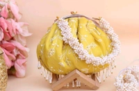 Women's Embroidered Printed Clutch (Multicolor) - Yellow, One Size