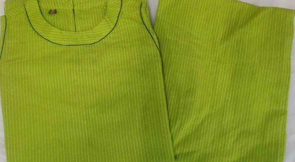 Mehendi Halter Neck Kurta & Cotton Culottes - Wasabi, L