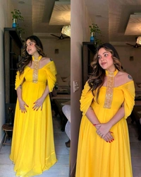 Looking for this same colour beautiful Designer Padded Gown - Corn, L