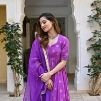 Women Viscose Rayon Kurta. Sharara Dupatta Set - Seance, S