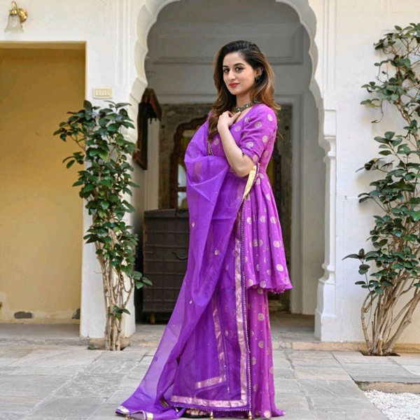 Women Viscose Rayon Kurta. Sharara Dupatta Set - Seance, 4XL