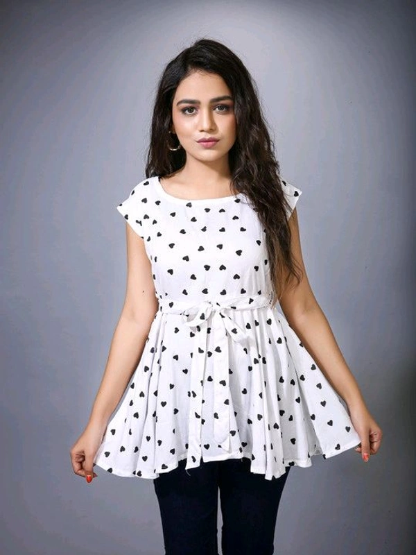 Printed Rayon Western Top for Woman | Tops for Girls | Regular Sleeve - White, XS