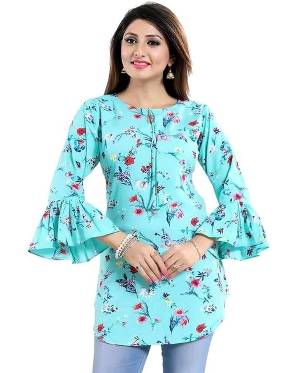 Casual Printed Women Blue Top - Charlotte, L