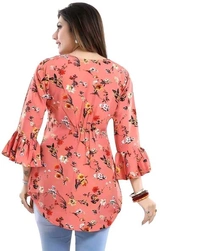 Casual Printed Women Blue Top - Sunglo, L