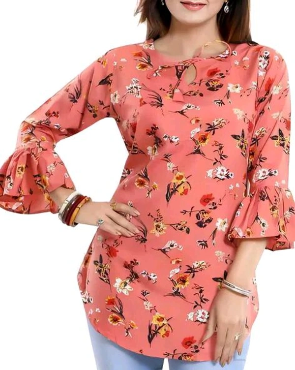 Casual Printed Women Blue Top - Sunglo, L