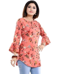 Casual Printed Women Blue Top - Sunglo, XL