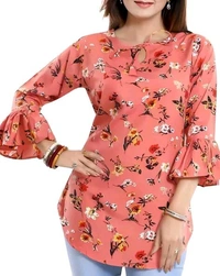 Casual Printed Women Blue Top - Sunglo, XL