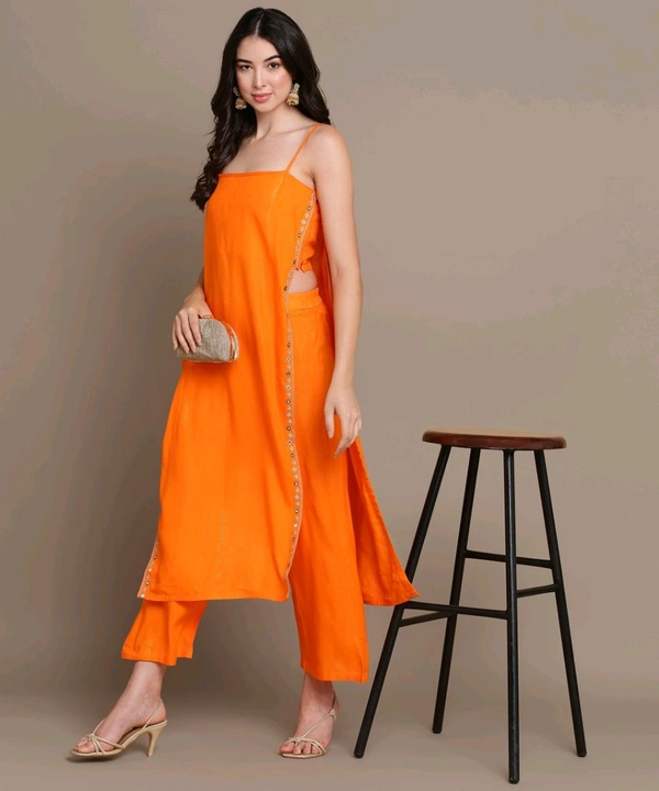 Women Viscose Rayon Kurta Palazzo Set - Ecstasy, XS