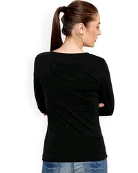 Casual Wear Full Sleeve Regular Fit Top for Women, Top for Girls Free Size (Bust 28-32,Length-18, Brown) - Black, M