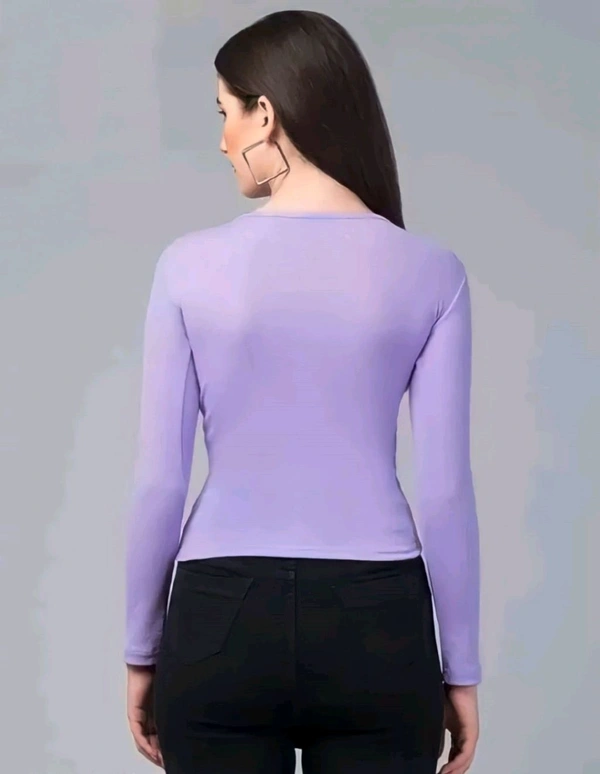 Casual Wear Full Sleeve Regular Fit Top for Women, Top for Girls Free Size (Bust 28-32,Length-18, Brown) - Lavender Gray, M