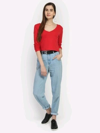 Casual Wear Full Sleeve Regular Fit Top for Women, Top for Girls Free Size (Bust 28-32,Length-18, Brown) - Red, S